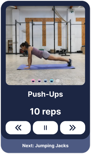 App workout screen